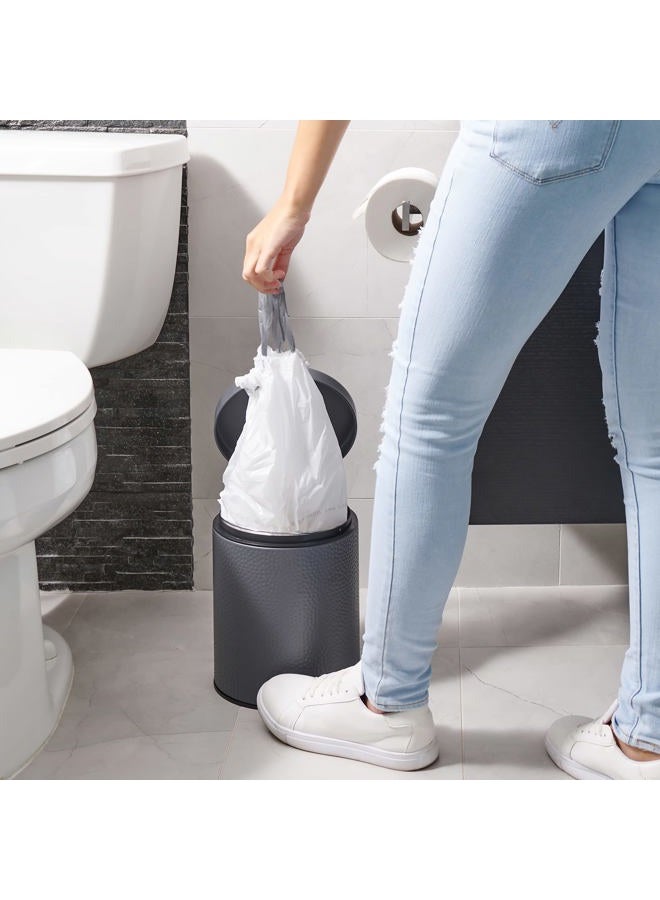 Plasticplace Custom Fit Trash Bags, Compatible with simplehuman Code R (200 Count) White Drawstring Garbage Liners 2.6 Gallon/ 10 Liter 16.5" x 18" - Image 3