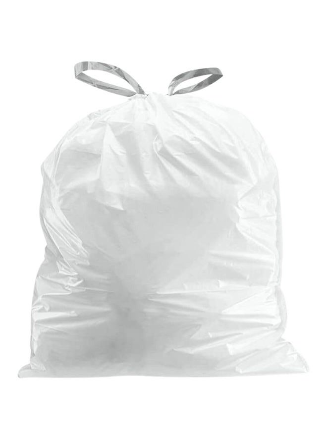 Plasticplace Custom Fit Trash Bags, Compatible with simplehuman Code R (200 Count) White Drawstring Garbage Liners 2.6 Gallon/ 10 Liter 16.5" x 18" - Image 2