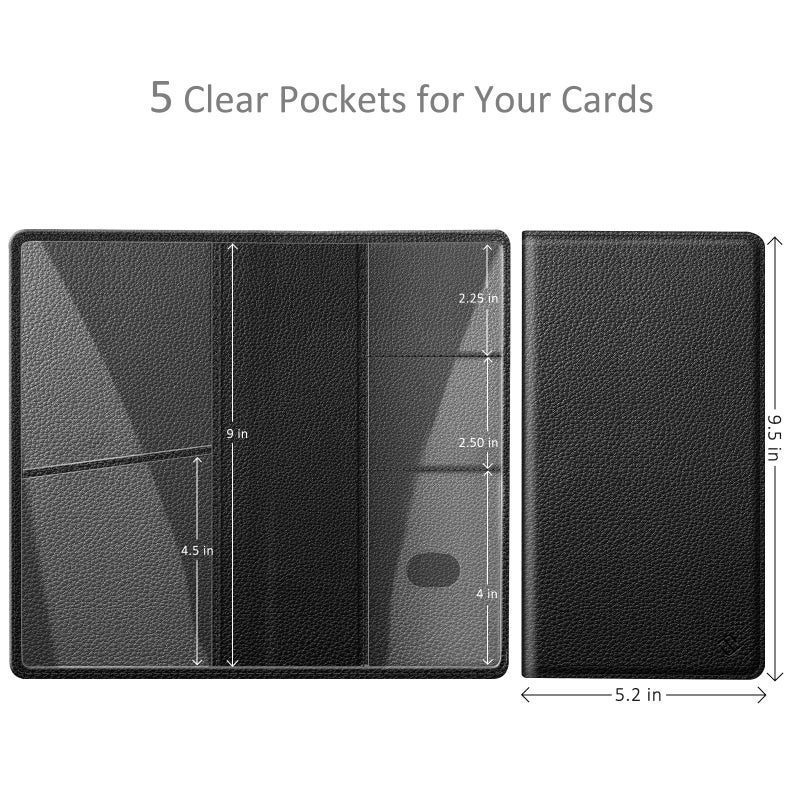FINPAC Car Registration and Insurance Card Holder, Vehicle Glove Box Card Organizer Wallet, Automobile Accessories for Documents, License, Black - Image 2