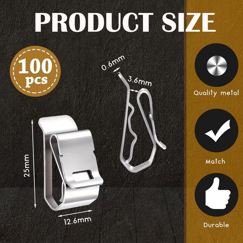 Dunzy 100 Pcs Stainless Steel Cable Clips S Clip Metal Trailer Wire Clip Electrical Cord Management Solar Panel Wire Clip for PV Wiring Boat Cable Boat Trailer, 0.2 Inch to 0.3 Inch in Rope Capacity, Silver - Image 2