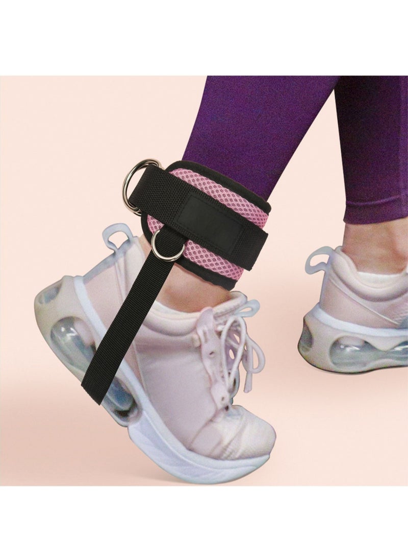 Rock Pow Ankle Straps for Cable Machines Adjustable Comfort fit Neoprene Reinforce Double D-Ring - Premium Ankle Cuffs to Improve Abdominal Muscles Lift The Tone The Legs for Men & Women  - Image 2