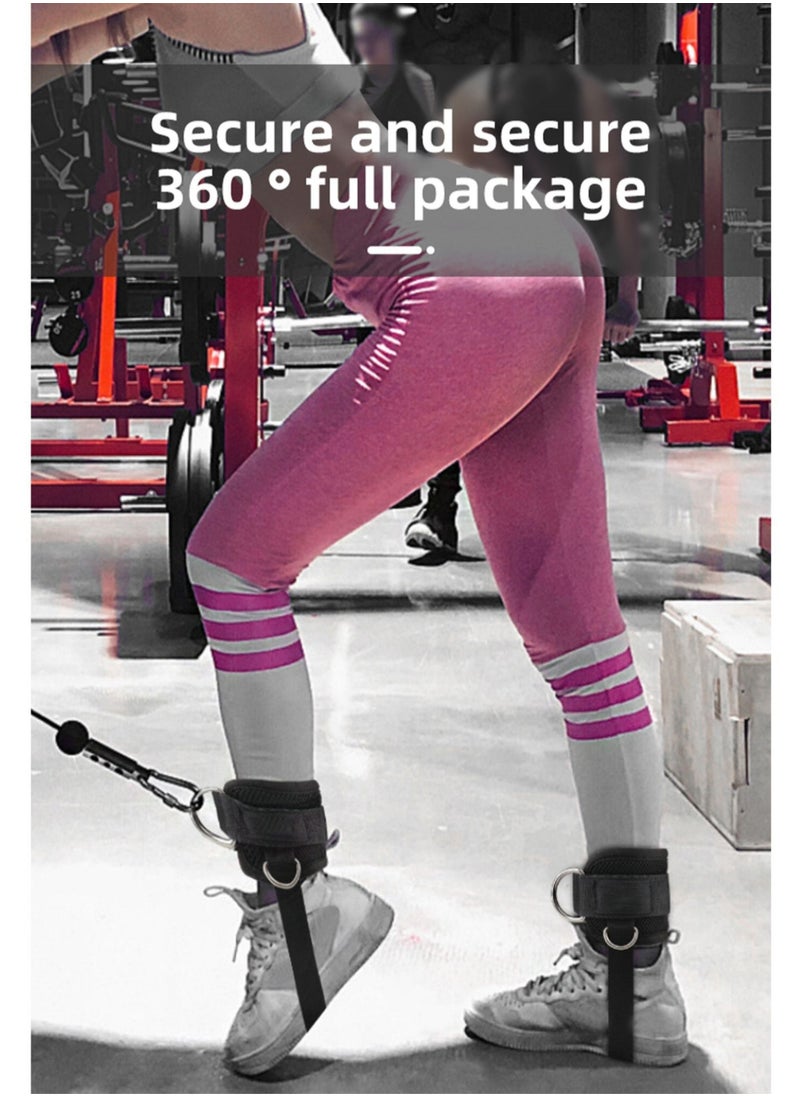 Rock Pow Ankle Straps for Cable Machines Adjustable Comfort fit Neoprene Reinforce Double D-Ring - Premium Ankle Cuffs to Improve Abdominal Muscles Lift The Tone The Legs for Men & Women  - Image 5