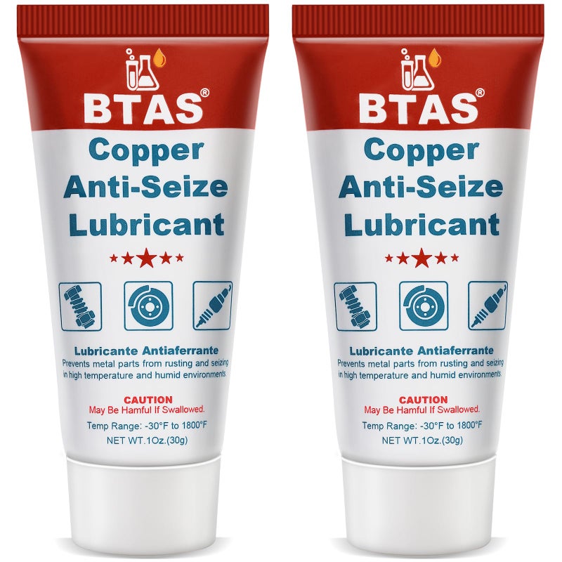 BTAS Anti Seize Lubricant Copper Grease High Temp Never Antiseize for Spark Plug Threads Bolts 1 oz 2 Pcs - Image 3