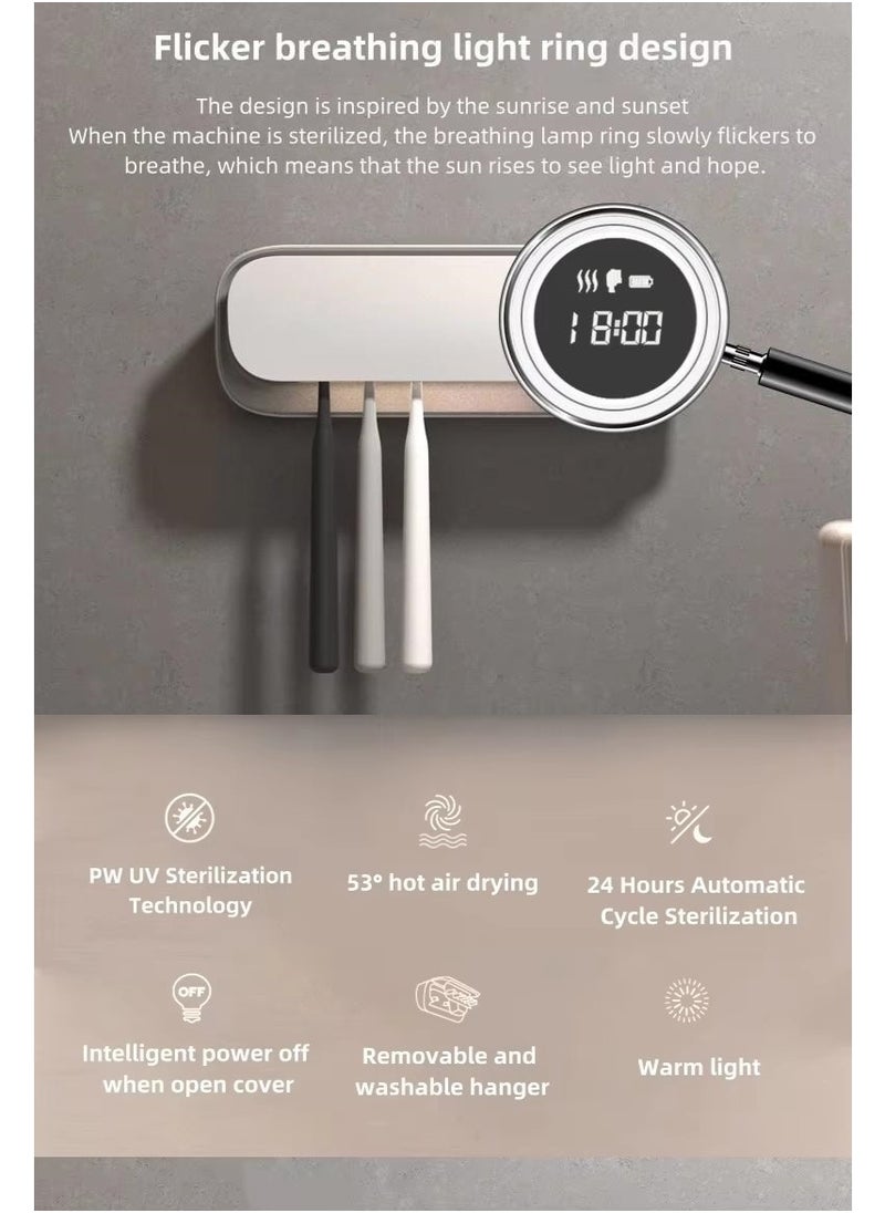 Generic UV Toothbrush Sanitizer Cleaner Wall Mount,Bathroom Toothbrush Holder/Rechargeable/No Drilling/Easy to Clean,for Electric and Manual Toothbrush  - Image 2
