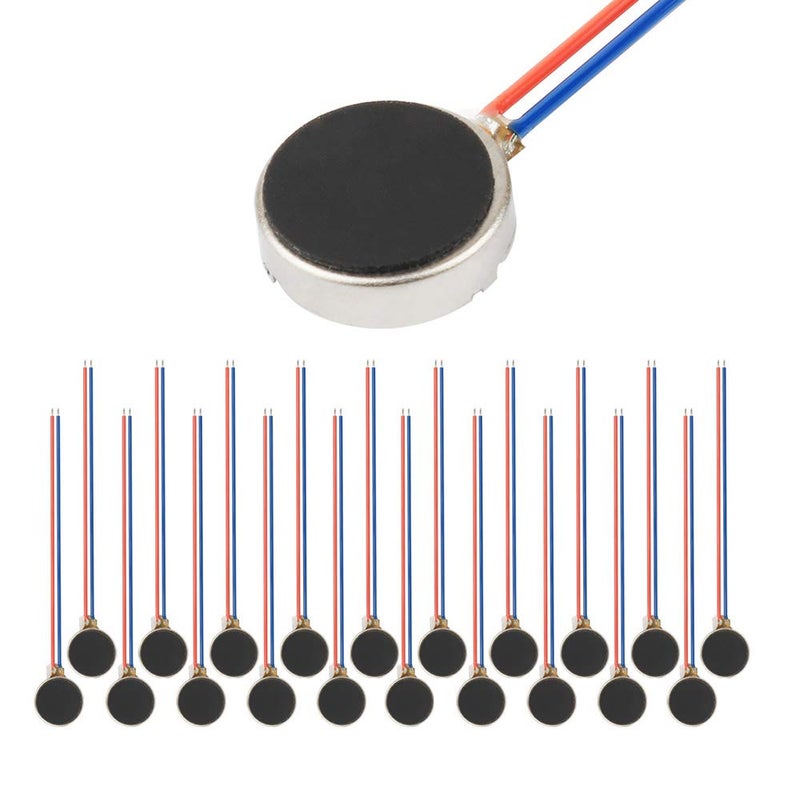 محركات اهتزاز صغيرة 20 قطعة 10 مم × 3 مم DC 3V 12000 دورة في الدقيقة نوع زر عملة مسطحة للموبايل والهاتف النقال والتابلت والأجهزة المنزلية