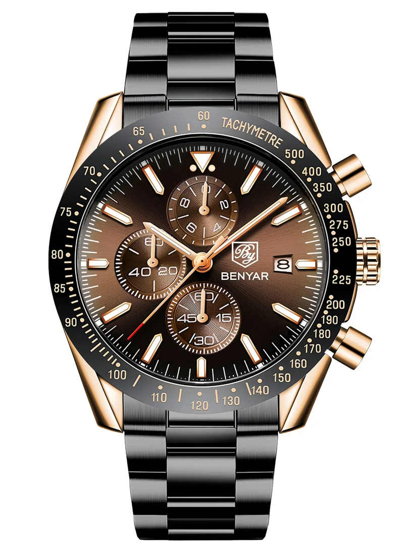 BENYAR  BY BENYAR Mens Watches Analog Quartz Chronograph Waterproof Watch for Men Business Work Sport Casual Classic Stainless Steel Dress Men's Wrist Watches Elegant Gifts for Men BY5140  | Best Price UAE