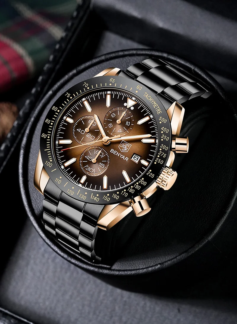 BENYAR  BY BENYAR Mens Watches Analog Quartz Chronograph Waterproof Watch for Men Business Work Sport Casual Classic Stainless Steel Dress Men's Wrist Watches Elegant Gifts for Men BY5140  | Best Price UAE