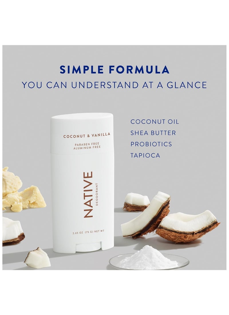 native Deodorant for Women and Men - Coconut & Vanilla, 75g  - Image 3