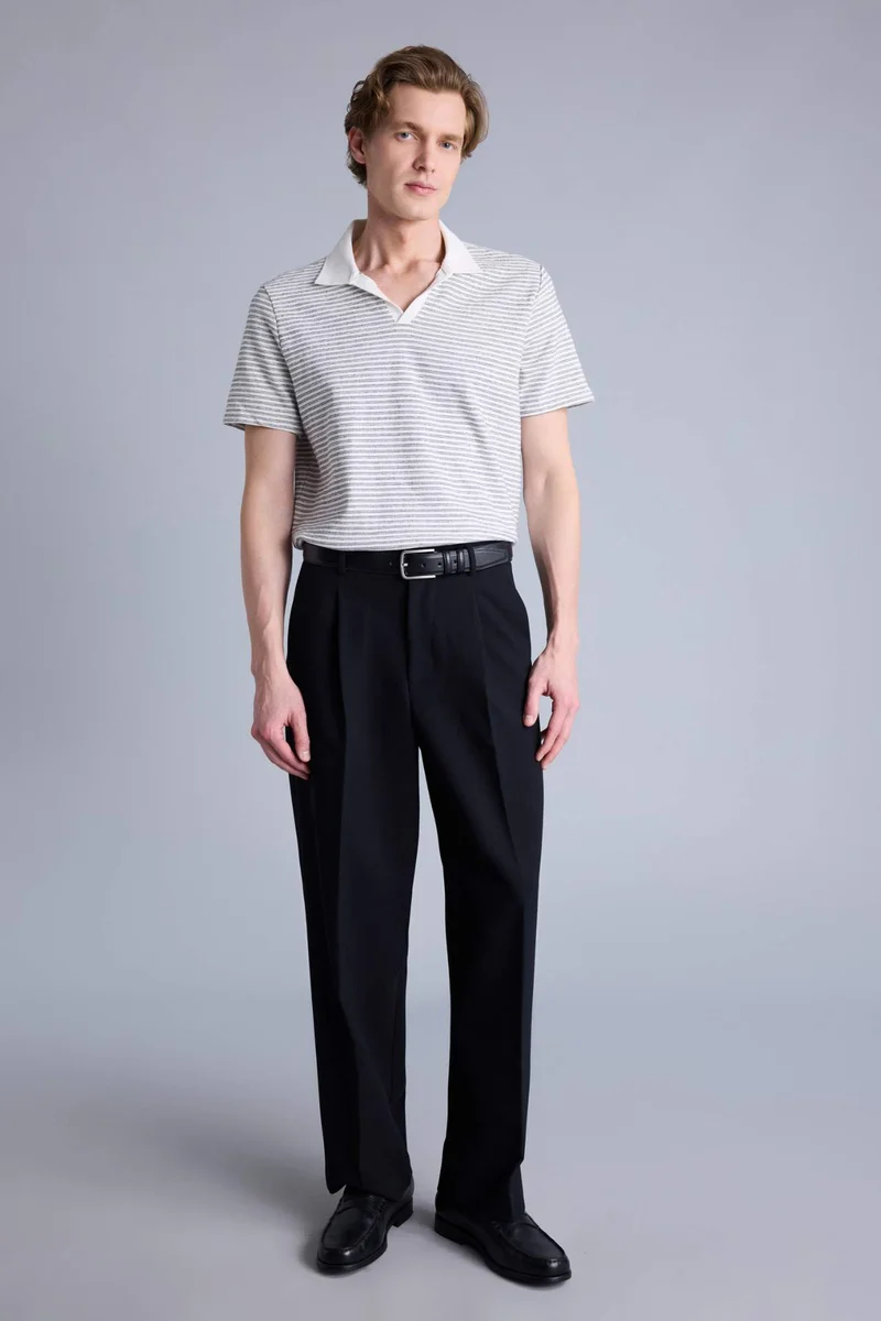 ديفاكتو Regular Fit 100% Cotton Short Sleeve Polo T-Shirt