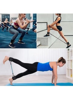 BUPY 6Pcs Ankle Resistance Bands with Cuffs, Perfect for Home Workouts and Fitness Training, Resistance Bands for Leg Training Exercise Equipment, Kickbacks Hip Gluteus Training Exercises (Black)  - Image 4