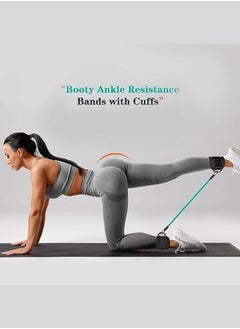 BUPY 6Pcs Ankle Resistance Bands with Cuffs, Perfect for Home Workouts and Fitness Training, Resistance Bands for Leg Training Exercise Equipment, Kickbacks Hip Gluteus Training Exercises (Black)  - Image 2
