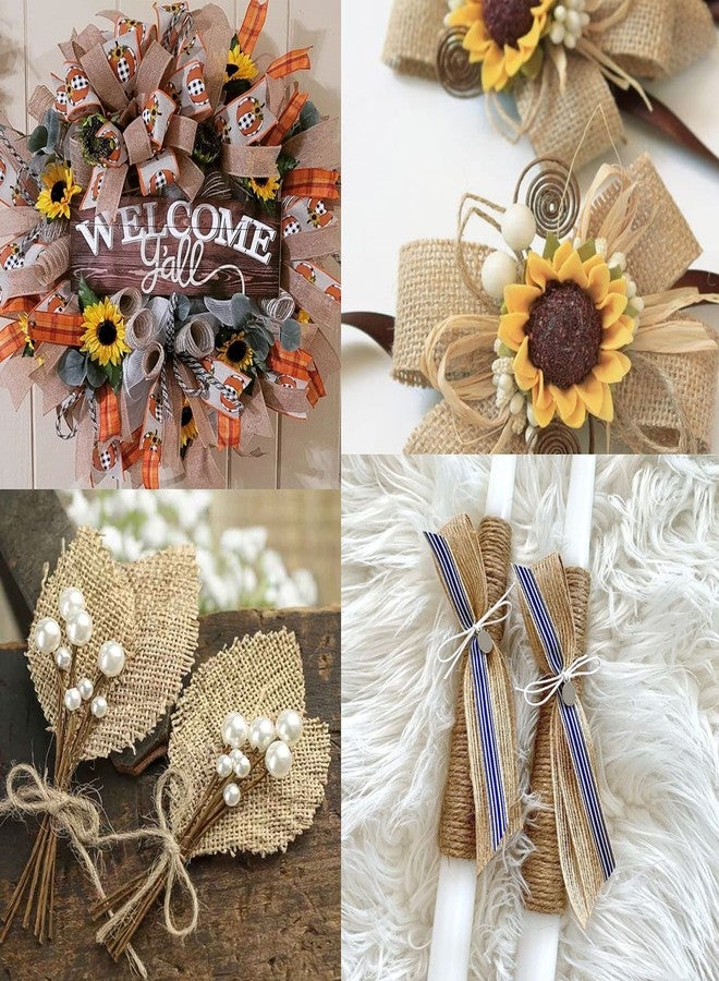 joycraft 33Yards Jute Burlap Fabric Ribbon, 3/4 in x 3 Roll, Brown Fabric Craft Ribbon for Big Bow, Wreath, Wedding, Gift Wrapping, Party Favor, and DIY Craft - Image 5