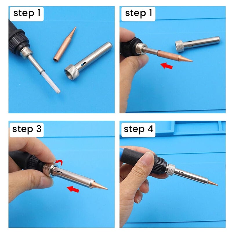 Serplex طقم رؤوس لحام الحديد، 10 قطع رؤوس لحام متنوعة لـ Hakko 900M 936، 60W /80W بدائل رؤوس اللحام ملحقات طقم رؤوس اللحام ملحقات اللحام - Image 3