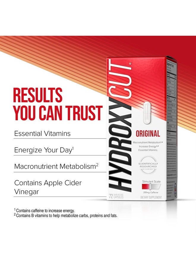 Hydroxycut Weight Loss Pills for Women & Men Hydroxycut Original Weight Loss Supplement Pills Metabolism Booster for Weight Loss Weightloss & Energy Supplements, 72 Caps (Packaging May Vary) - Image 3