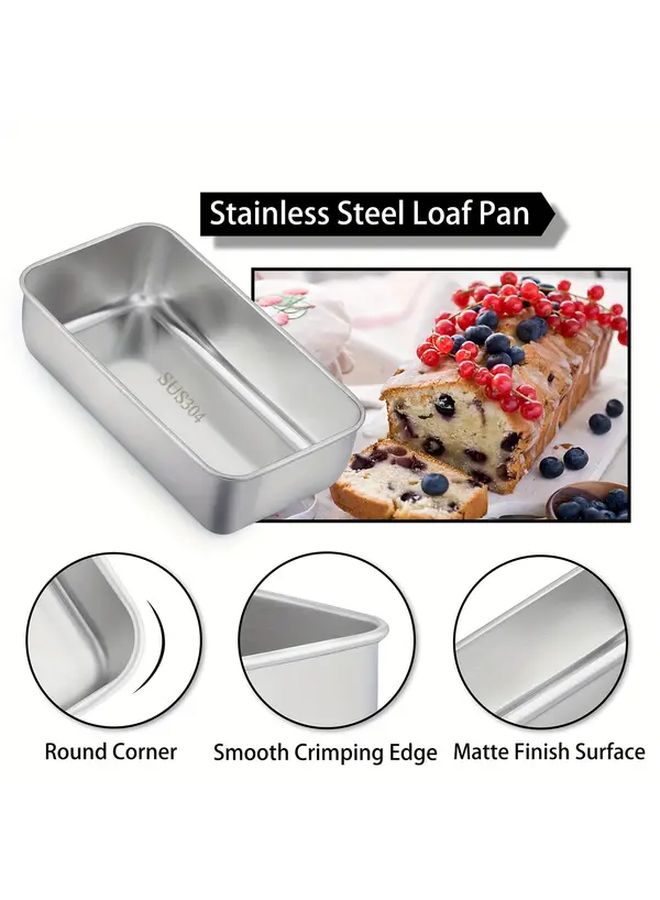 3 Pcs Stainless Steel Rectangular Baking Pans For Bread And Cakes - Image 4