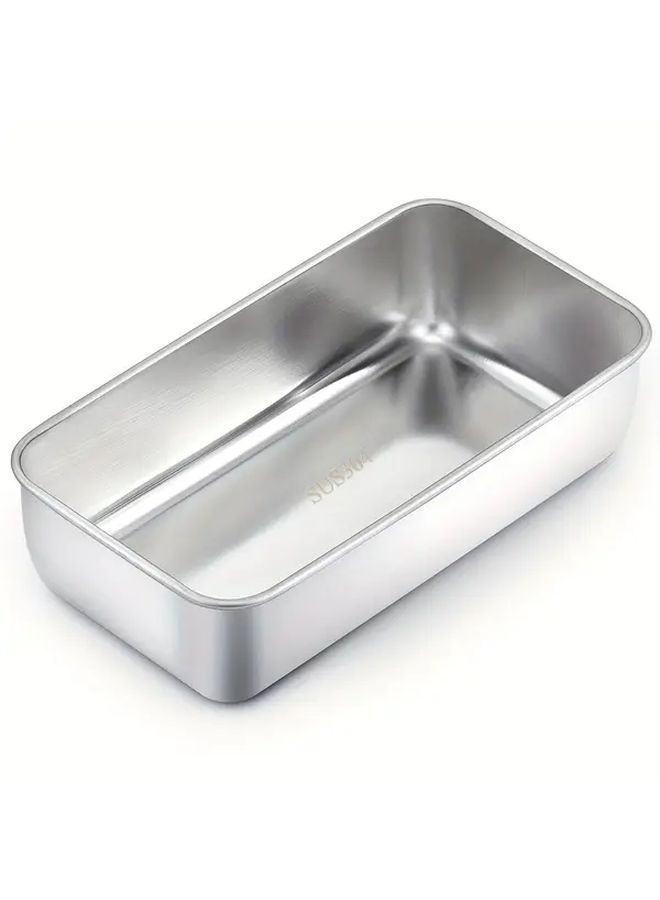 3 Pcs Stainless Steel Rectangular Baking Pans For Bread And Cakes - Image 1