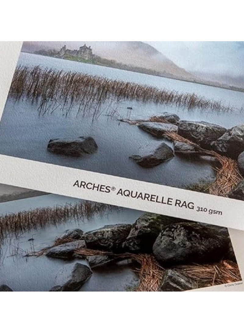 CANSON Infinity Arches Aquarelle Rag Pure White Textured A4 10 Sheets - Image 4