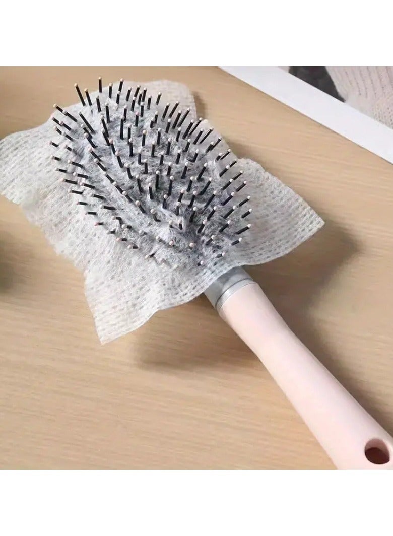 مناديل تنظيف فرشاة الشعر عبوة تحتوي على 50 قطعة لتنظيف الشعر من الفرشاة تستخدم مرة واحدة - Image 2