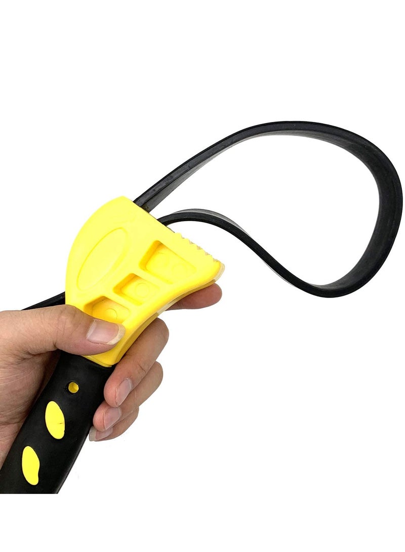 Rubber Strap Adjustable Wrenches, 2 Piece Multi Tool Universal Wrench Use for Any Shape Opener Tool, Car Repair Tools, Oil Filter Wrench Set, Pipe Wrench, Mechanics, Plumbers - Image 2