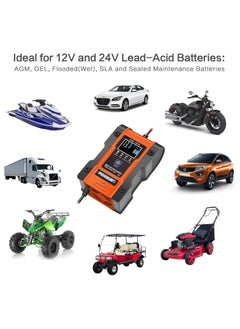 أكلو سيارة شاحن بطارية 12V 24V 7 قسم شحن ذكي التلقائي بالكامل بطارية ليثيوم الرصاص الحمضية ليثيوم الحديد الفوسفات شاحن صيانة الجهاز  - Image 2
