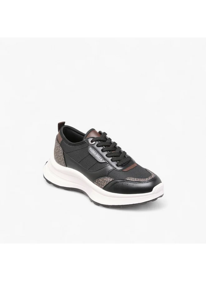 فلورا بيلا من شو إكسبرس Women Monogram Print Sneakers with Lace-Up Closure