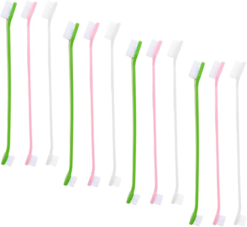 Luxshiny 12pcs Dual-Head Soft Bristle Pet Toothbrushes Large Dog Toothbrush Oral Cleaning Dental Care Kit for Puppies and Dogs - Image 1