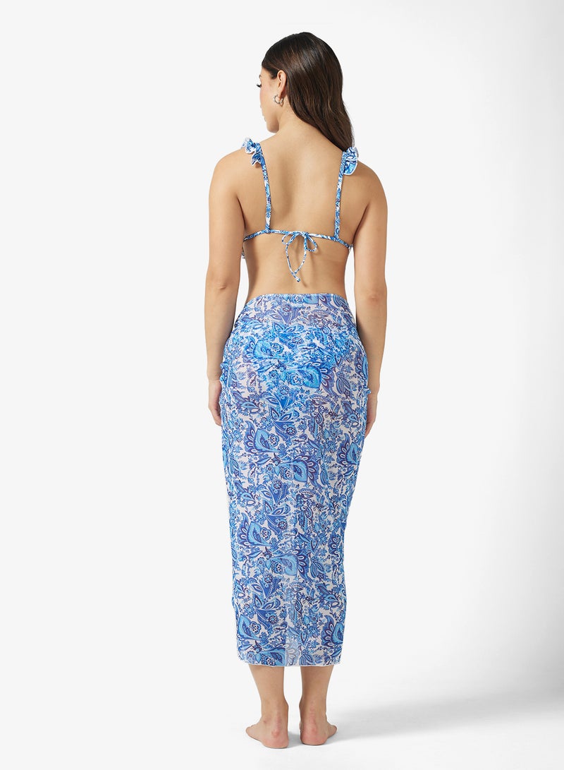 Ginger 3Pc Floral Bikini Set & Wrap Skirt - Image 2