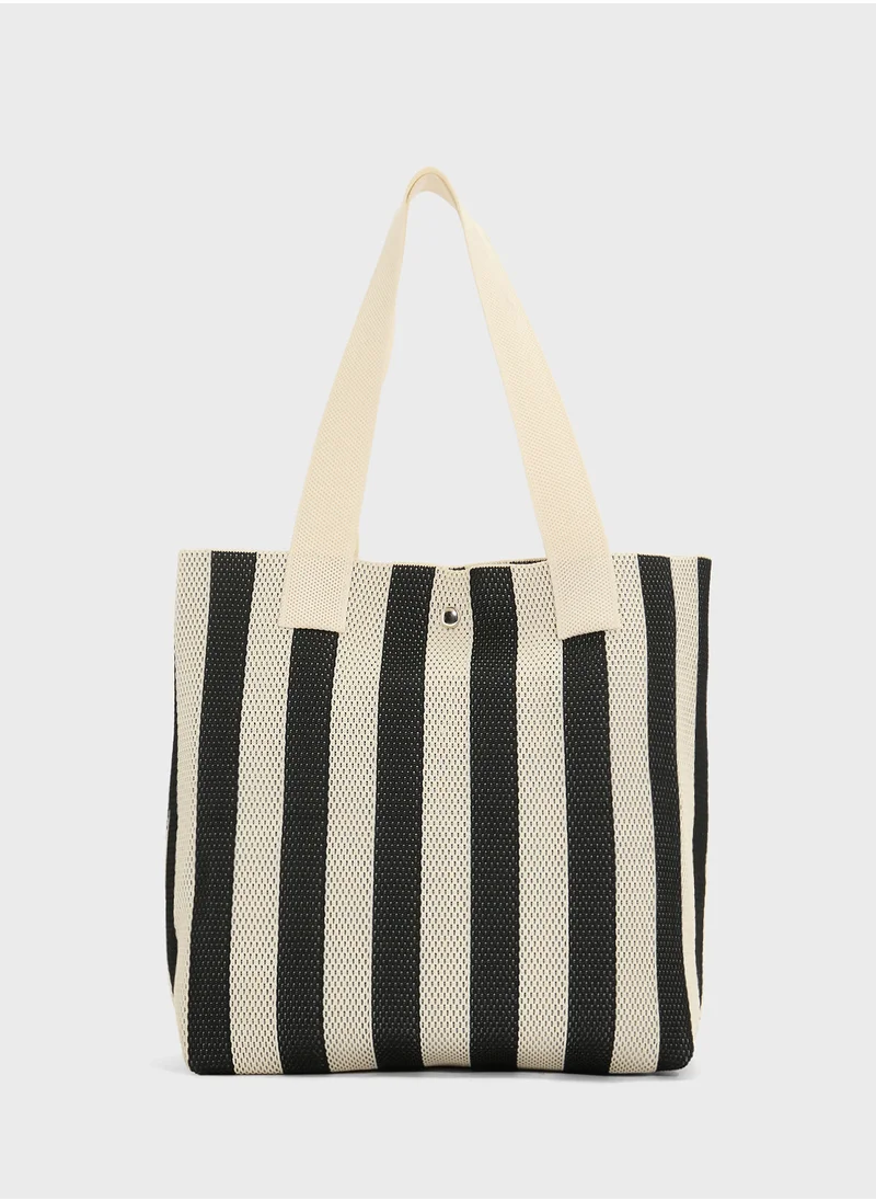 ELLA Striped Casual Tote
