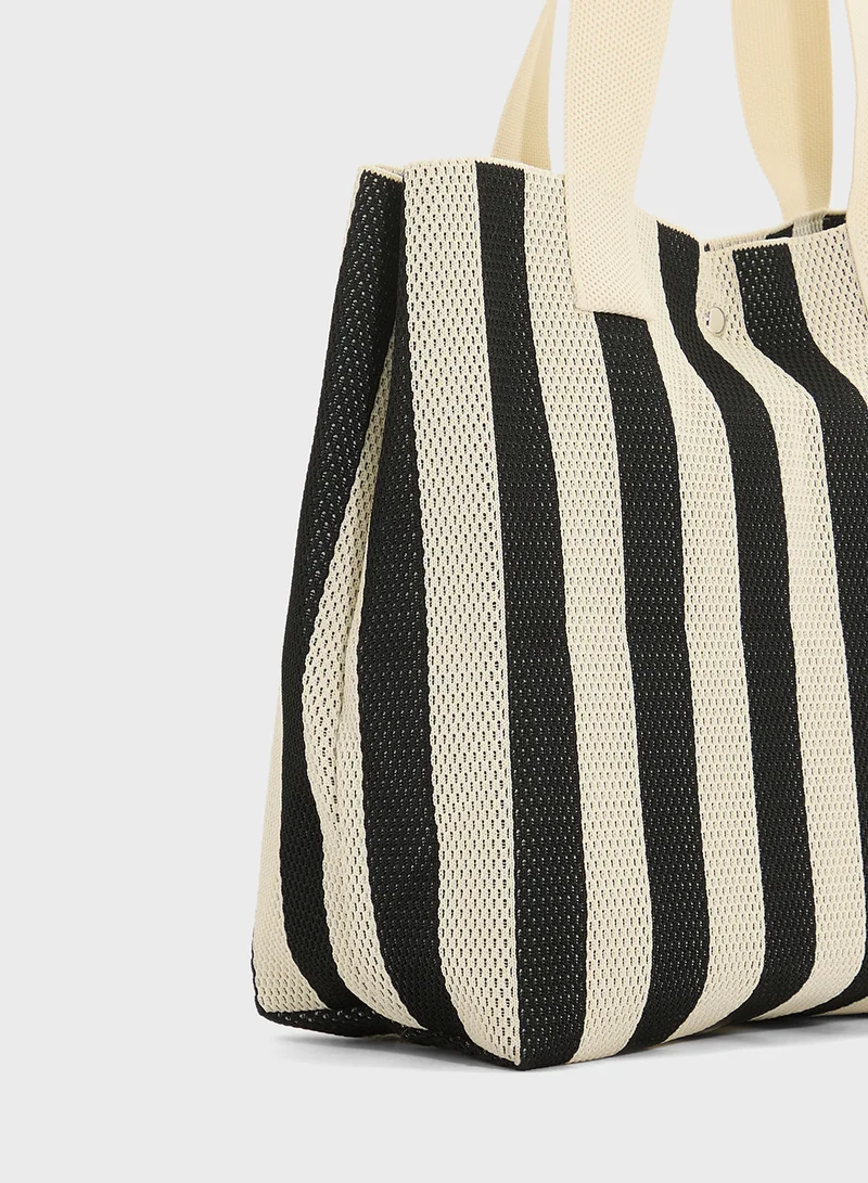 ELLA Striped Casual Tote