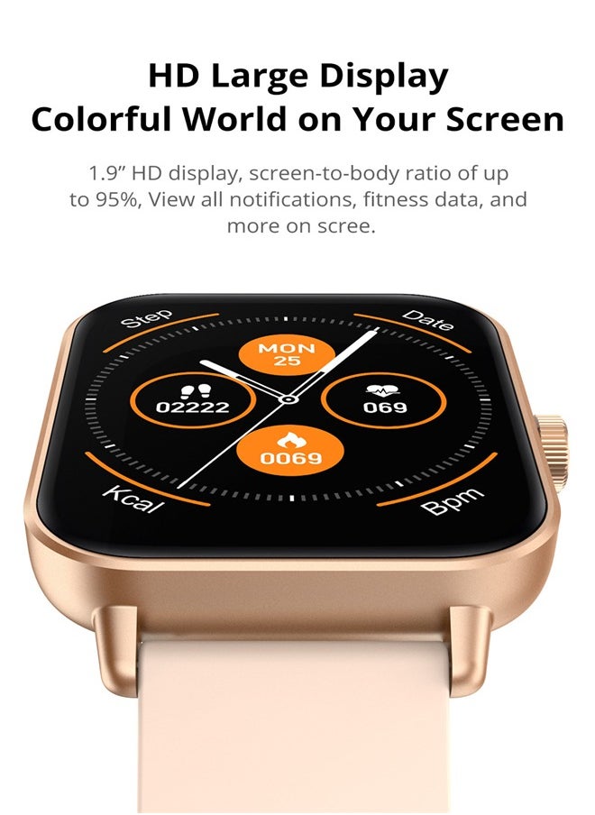 ColMi Men's Women's Smartwatch, 1.9 Inch HD Fitness Tracker, Support Answering/Making Calls, Heart Rate/Sleep Monitoring, Pedometer, Calories, 100+ Sports Modes, IP68 Waterproof Fitness Watch, Available for Android and iOS  - Image 4
