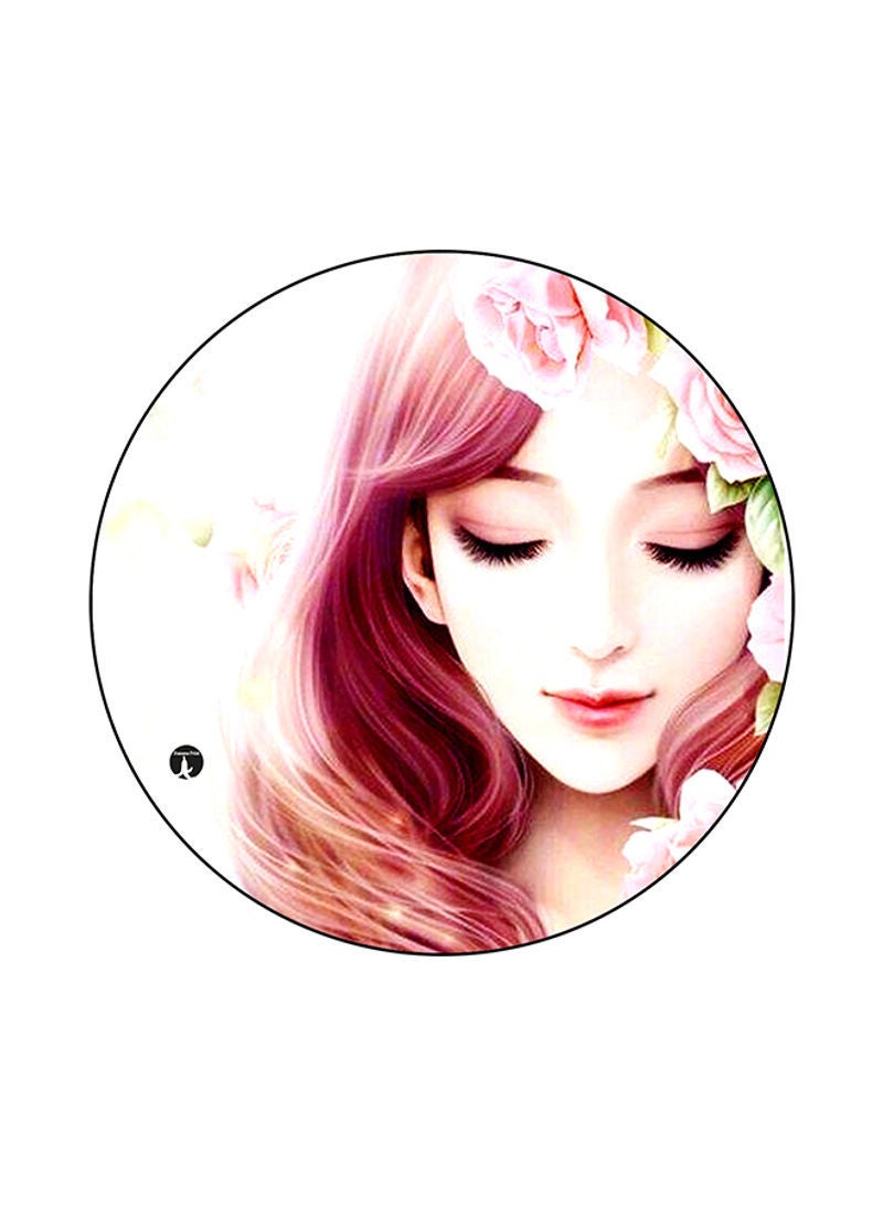 RKN A Girl Round Mouse Pad Multicolour