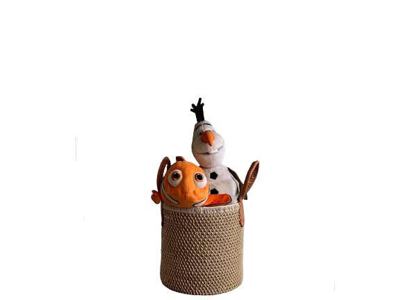 India Craft Art Handcrafted Natural Jute Beige/Brown Bohemian Laundry Multipurpose Toys/Books/Clothes/Utility Sturdy Spacious Storage Basket Medium Size- 13 X 13 X 14 Inches  - Image 1