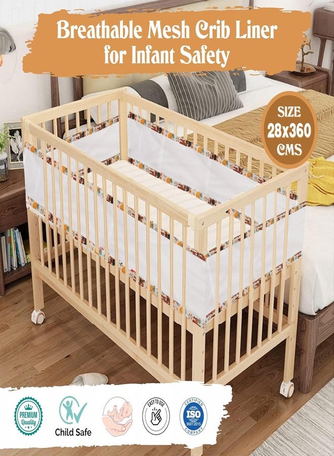 Gordon Home Breathable Mesh Crib Liner Best for Your Baby Safety Fits Full Four Sides of Crib Bed 28 X 360 Cms (Esquire) - Image 2