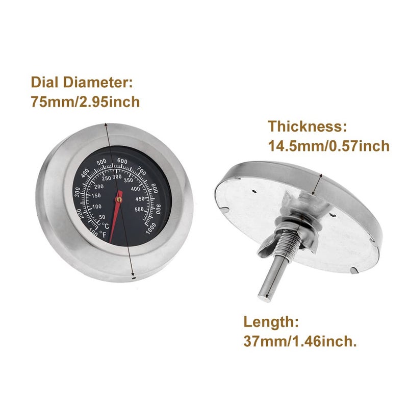 Mtsooning 1Pc 3" Face 1000F Thermometer Temperature Gauge BBQ Barbecue Charcoal Grill Smoker - Image 4