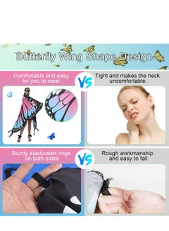Excefore Butterfly Wings Women Adult Costumes Colorful Fairy Wing Cape Ladies Shawl Nymph Pixie Costume Accessory for Beach Party Cosplay Dancing, Pink  - Image 5