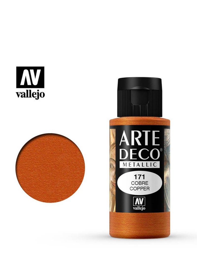 Vallejo Art Deco 171 Copper Acrylic Paint 60ml – Premium Quality for Art, Craft & DIY