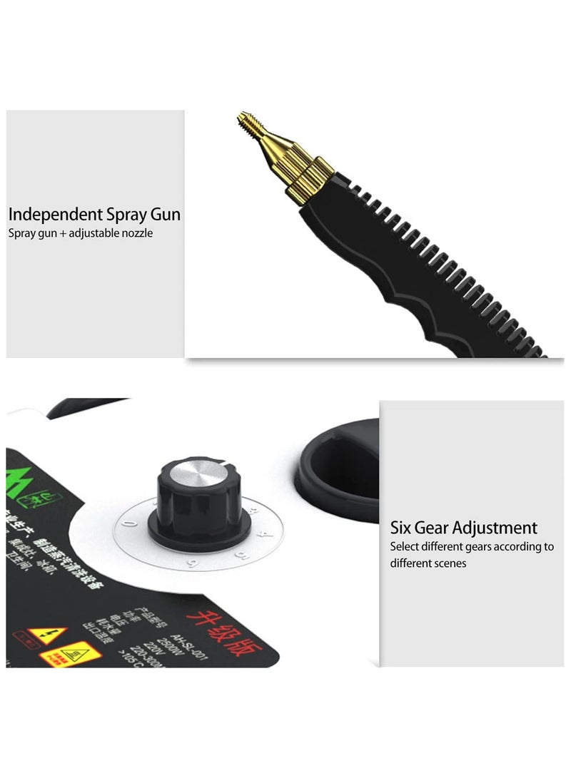 AROAQ High Pressure Steam Cleaner 2500W Handheld High Temp Fast Heating Portable Cleaning Machine for Home Use Grout Tile Car Detailing Kitchen Bathroom with 3 Brush Heads - Image 2