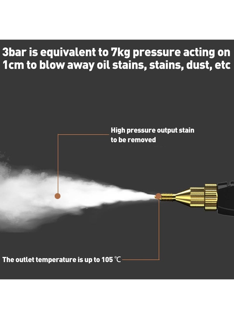 AROAQ High Pressure Steam Cleaner 2500W Handheld High Temp Fast Heating Portable Cleaning Machine for Home Use Grout Tile Car Detailing Kitchen Bathroom with 3 Brush Heads - Image 3