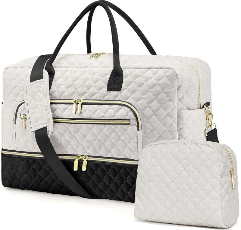 LUOCIP Travel Duffle Bag Weekender for Women - Carry-On Overnight Personal Item Bags with Shoe Compartment & Wet Pocket Large Weekend Tote with Toiletry Bag Hospital Bags for Labor and Delivery - Image 1