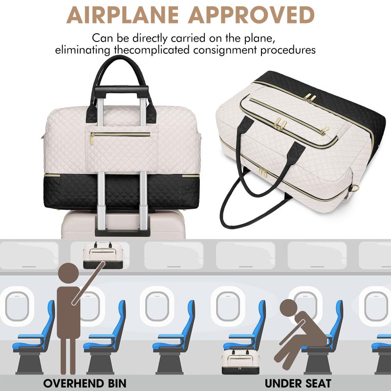 LUOCIP Travel Duffle Bag Weekender for Women - Carry-On Overnight Personal Item Bags with Shoe Compartment & Wet Pocket Large Weekend Tote with Toiletry Bag Hospital Bags for Labor and Delivery - Image 5