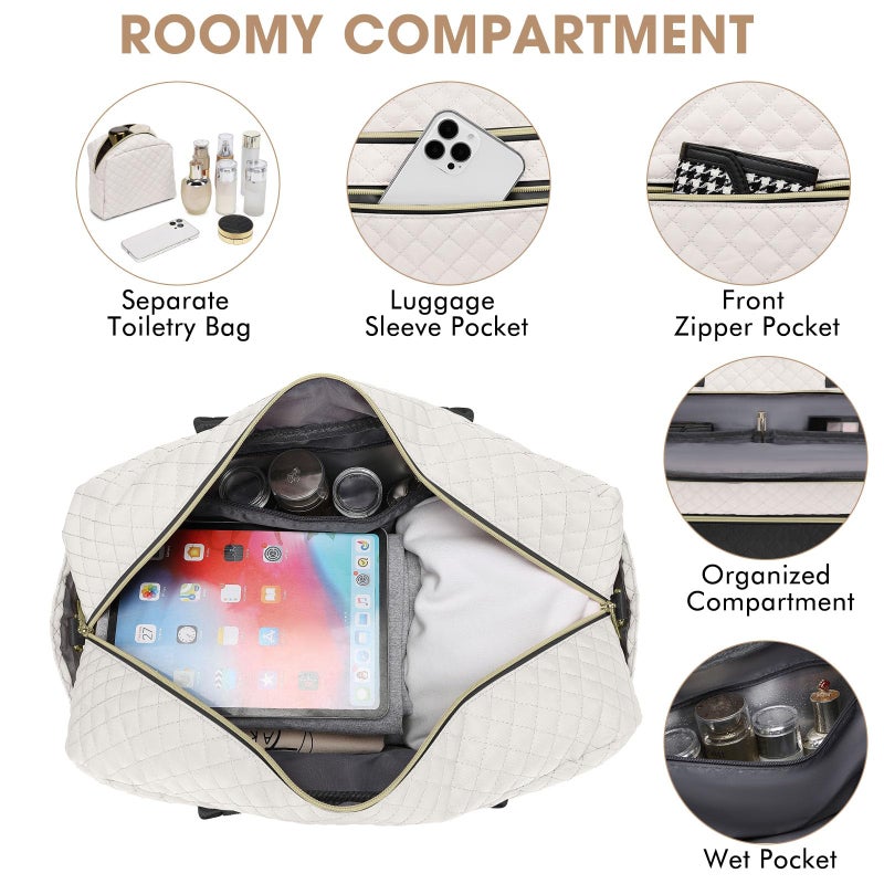 LUOCIP Travel Duffle Bag Weekender for Women - Carry-On Overnight Personal Item Bags with Shoe Compartment & Wet Pocket Large Weekend Tote with Toiletry Bag Hospital Bags for Labor and Delivery - Image 4