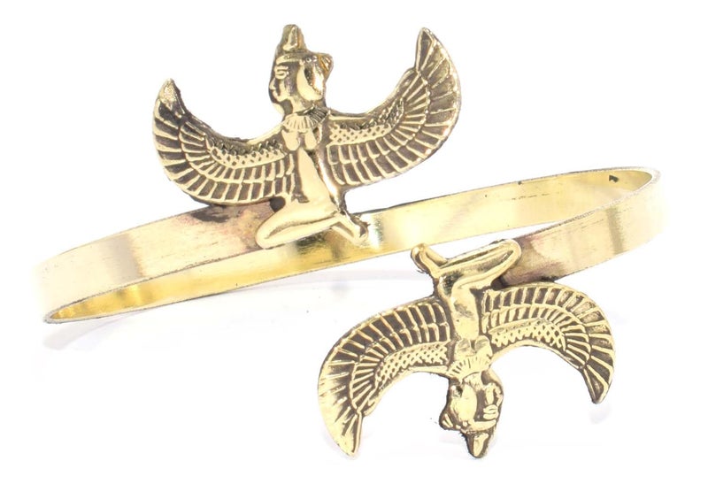 pharaonic Braclets jewelery ancient Egyptian souvenirs gifts from Egypt Collectibles Pharaohs (iisis wing - copper)Women's Fashion Jewelry, Accessories, Elegant Design, Premium Quality, Gift for Her, Stainless Steel, Trendy Style