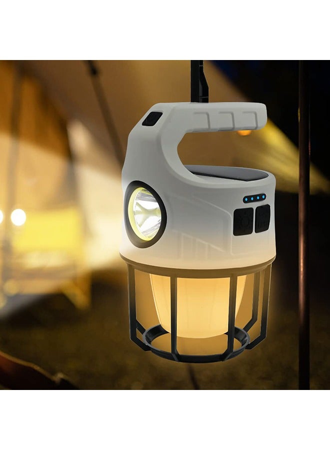 Solar Camping Lamp LED Camping Lantern Tent Light USB Rechargeable Camping Lights Emergency Lantern 3 Modes Waterproof Outdoor Lantern for Camping Hiking - Image 1