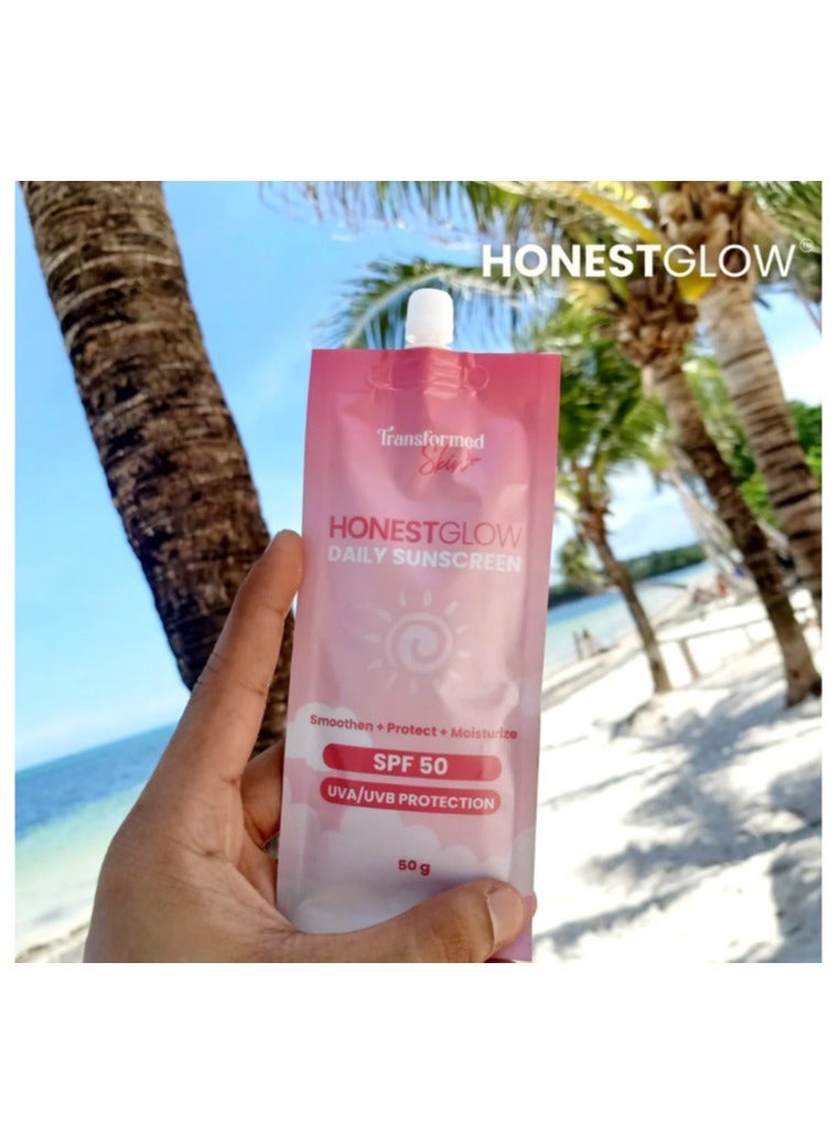 Transformed Skin Honest Glow Daily Sunscreen Spf 50 - 50 grams - Image 2