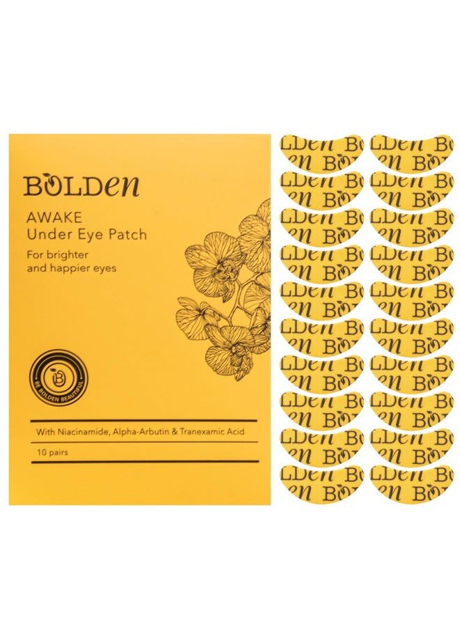 bolden AWAKE Under Eye Patch | Effectively Targets Dark Circles, Puffiness, Discoloration, Hyperpigmentation and Loss of Tone | 10 Pairs - Image 1