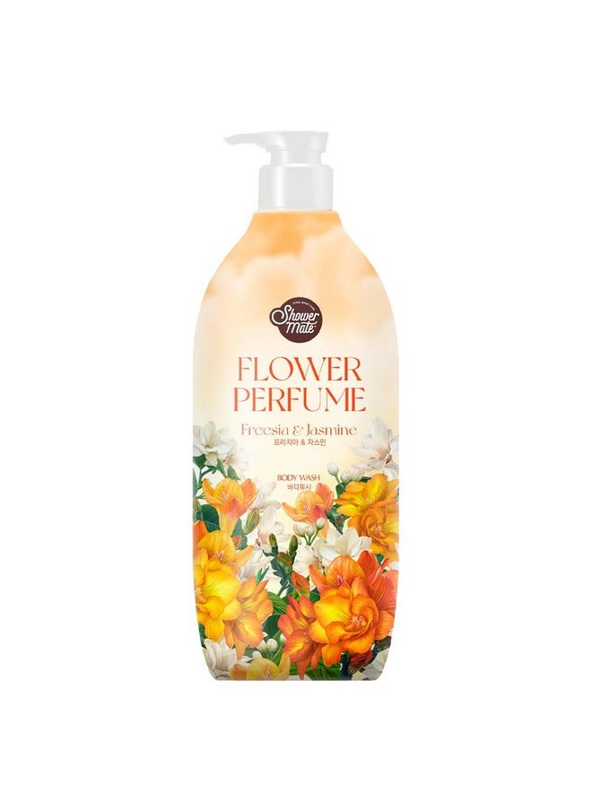 Kerasys - Showermate Flower Perfume Body Wash 31.7 Fl Oz 900 Ml (Yellow Freesia & Jasmine) - Image 1