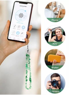 UETEEY Phone Charms Chain Strap for Women Girls, Handmade Bohemian Style Cell Phone Case Lanyard Wrist Strap, Natural Gemstone Charms for Keychain  - Image 3