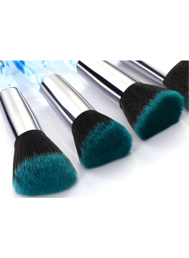 Beauenty 10-Piece Makeup Brush Set Blue/Silver/Green - Image 3