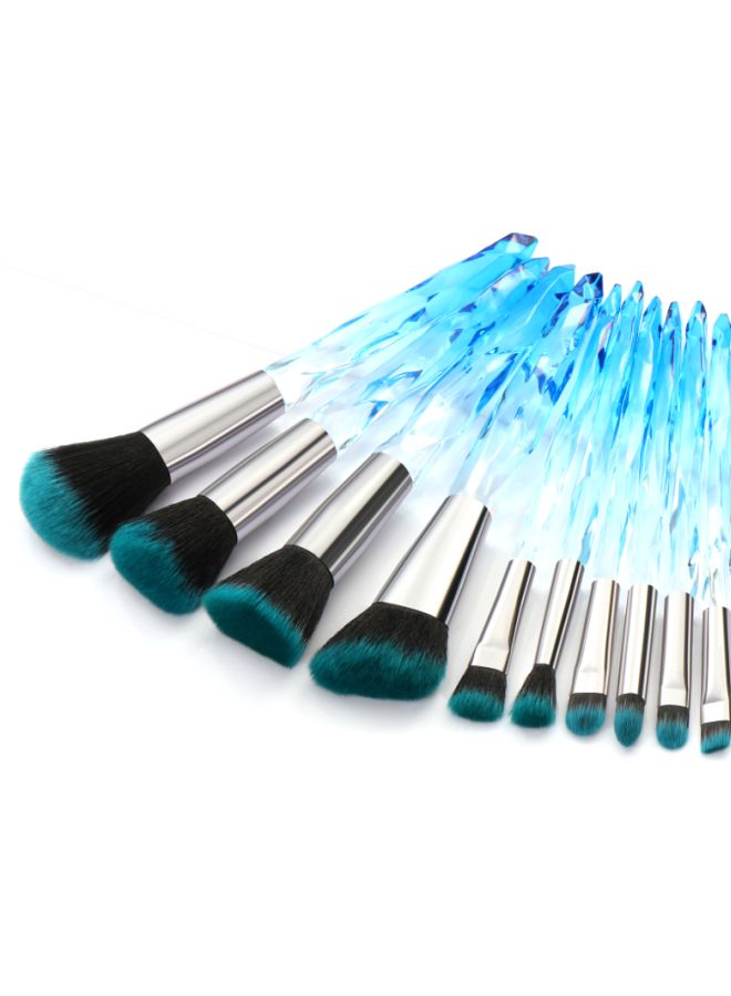 Beauenty 10-Piece Makeup Brush Set Blue/Silver/Green - Image 2
