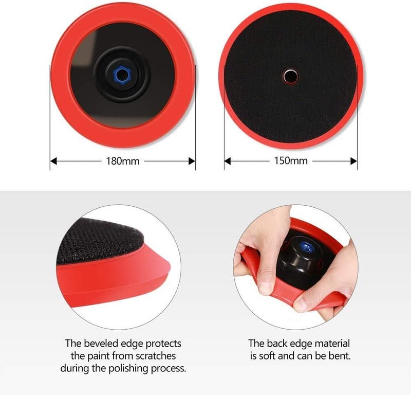 SPTA Wool Polishing Pads, 8"(200mm) 100% Natural Wool Buffing Pad with Hook & Loop Backing 4pcs Set Come with 5/8-11 Thread Backing Plate for Car Polishing, Buffing and Cutting - Image 3